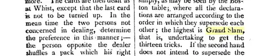 ... order which they supersede other; the highest is Grand Slam that is, undertaking to get thirteen tricks.