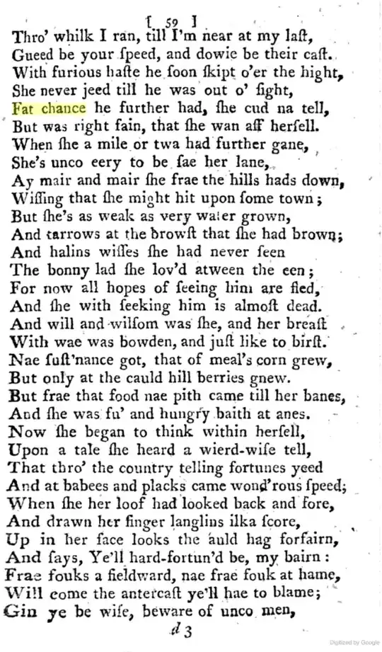 excerpt from Alexander ROSS (Schoolmaster at Lochlee.) - 1804