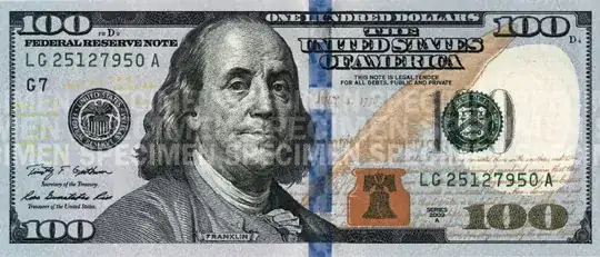 A one hundred dollar bill