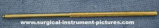 Photo of a metallic rod labeled "beaver blade handle" from surgical-instrument-pictures.com