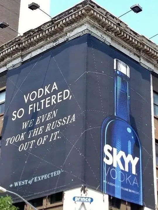 Vodka so filtered we even took the Russia out of it