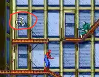screenshot of *Spider Man: The Videogame* with the Green Goon and his Glaive