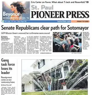 St. Paul Pioneer Press front page