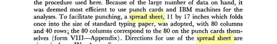snippet describing spreadsheets on punchcards