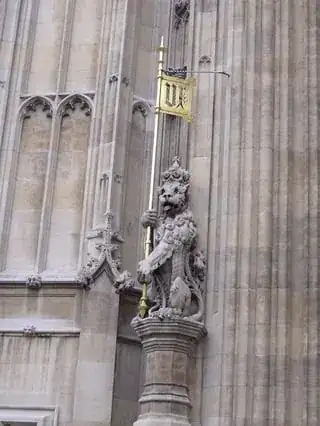 Lion outside Westminster Palace
