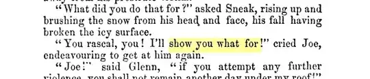  "What did you do that for ?" asked Sneak, rising up and brushing the snow from his head, and face, his fall having broken the icy surface. " You rascal, you ! I'll show you what for !