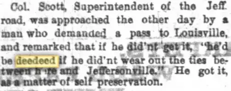 deedeed from Indianapolis, 1871