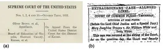 Court cases and versus