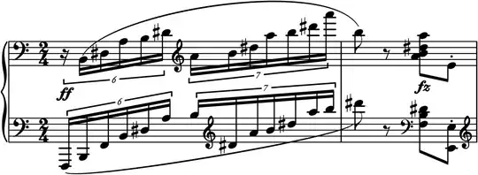 each 13-tuplet is broken down into a 6-tuplet followed by a 7-tuplet
