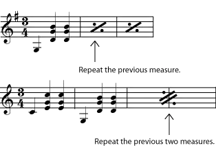 One- and two-bar repeats