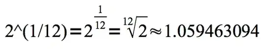 twelfth root of two approximately