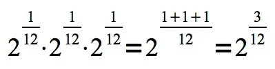 three semitones interval frequency ratio