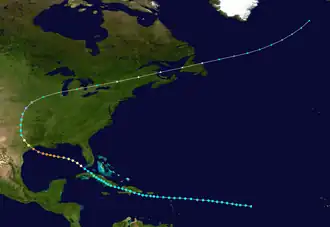1900 Galveston hurricane path.