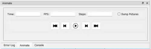 screen shot of the animation pane of the OpenSCAD User Interface window.