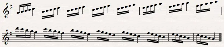 Articulation exercise for saxophone