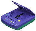 The Playdia with the CD bay open.
