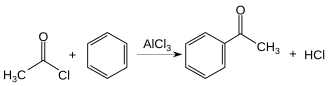 Friedel-Crafts acylation of benzene by acetyl chloride
