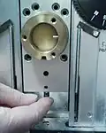 4. Replace the pin, spring and bolt arranged as in the following photo.