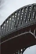 Lorain Police hang onto a bridge jumper in Ohio, USA, 1999.