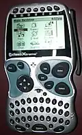 The face of the Cybiko Xtreme is packed with buttons.
