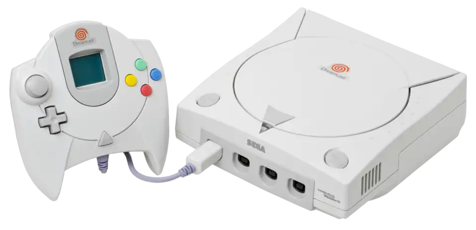 A Dreamcast game console.