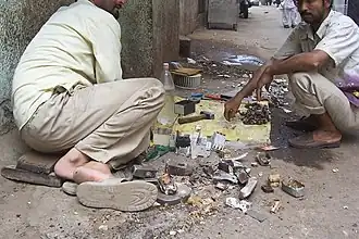 E-waste processing in Delhi, India