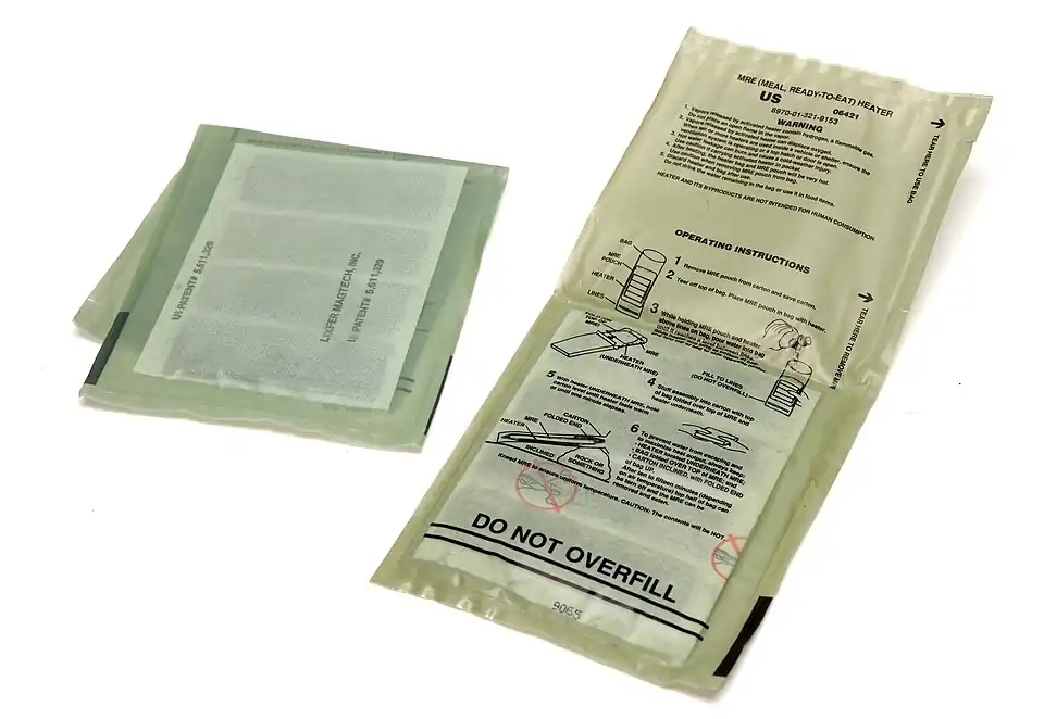 Flameless ration heaters used in MREs can be used to heat up food on the go, without access to a stove or microwave.