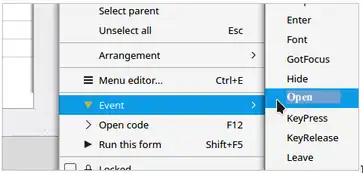 Using the Event menu