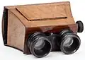 A portable Sir David Brewster style stereoscope bears a striking resemblance to later head mounted displays.