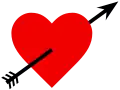 Bild 27) Der Pfeil geht durch das Herz. - durch (das Herz, der Pfeil, die Liebe)