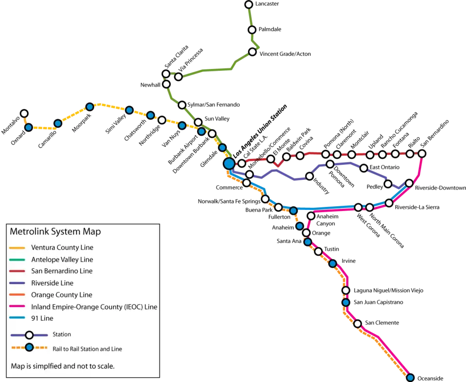 Metrolink system map