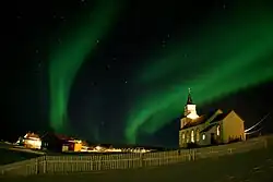 Northern lights over Kvaløya, Norway
