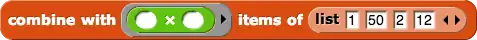 This block uses the built-in reduce function in Snap! to calculate the product of a list of numbers.