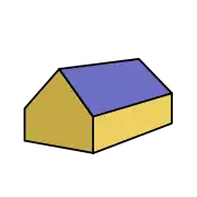 Gable roof.