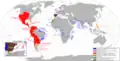 The Spanish Empire and its possessions at different times in history.