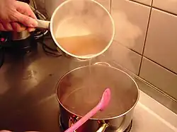 4. adding the broth