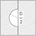 Semi-circular runner section, not particularly favorable for ejection due to low draft angle