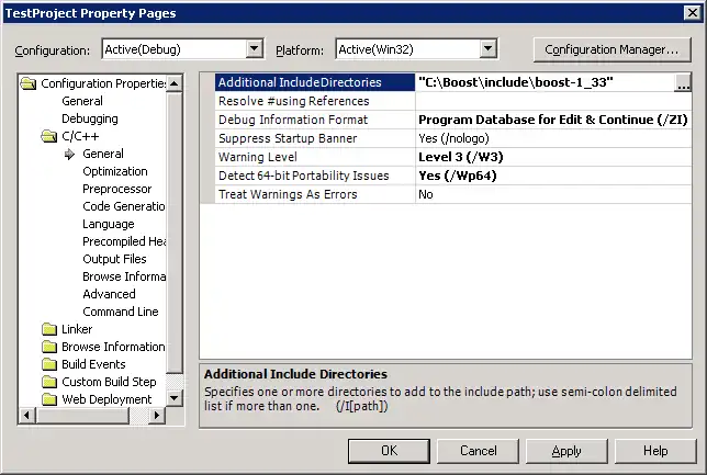 include directories