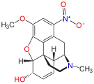 Chemical structure of 1-nitrocodeine.