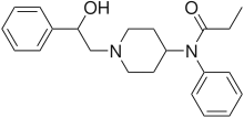 Chemical structure of β-hydroxyfentanyl.