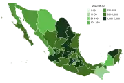 Number of active confirmed cases by state (as of August 10, 2020[update])