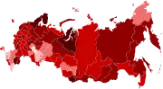 Confirmed cases per million by federal subjects