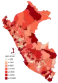 Confirmed cases of COVID-19 in Peru by province.