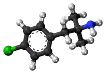 Ball-and-stick model of chlorphentermine
