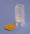 A cuvette of a colorimeter
