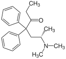 Chemical structure of dextromethadone.