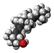 Space-filling model of the dihydrotachysterol molecule