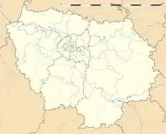 map of Île-de-France with markers on each site of CEA Paris-Saclay