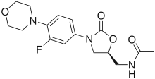 Skeletal formula of linezolid