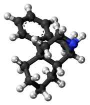 Ball-and-stick model of morphinan